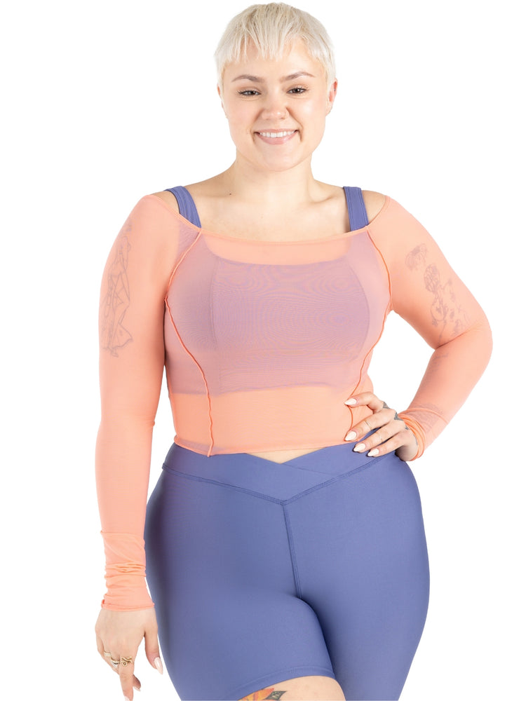 Capezio Sunset Nostalgia Collection Dusk Longsleeve Mesh Top, Adults