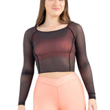 Capezio Sunset Nostalgia Collection Dusk Longsleeve Mesh Top, Adults