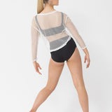 Studio 7 Long Sleeve Fishnet Crop, Adults