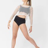 Studio 7 Long Sleeve Fishnet Crop, Adults